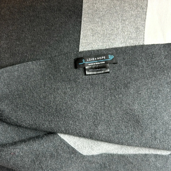 Love and Hope soft combed cotton color block scarf - Picture 2 of 4
